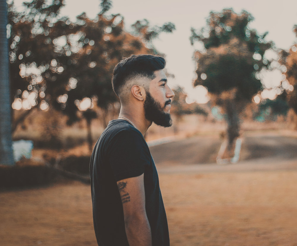 Man standing alone outside